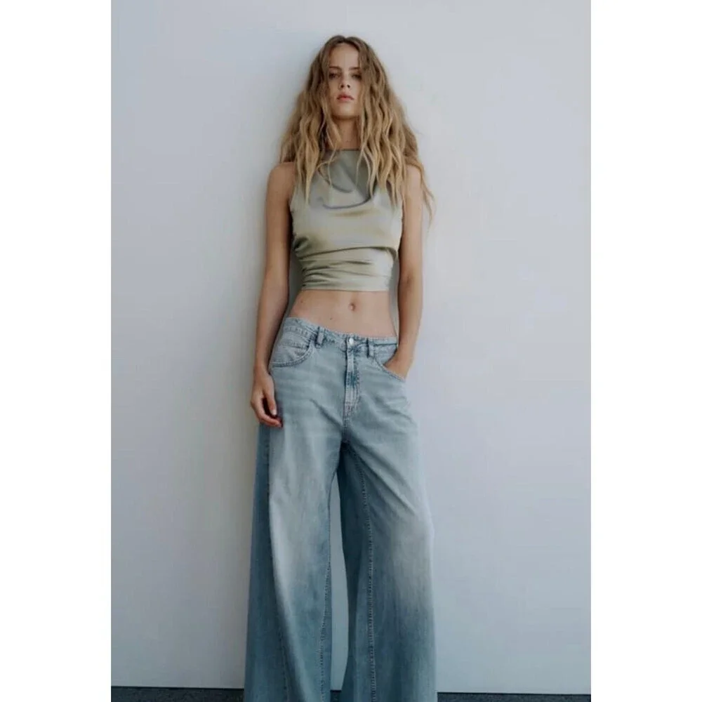 Zara Open Back Satin Effect Top XS - Picture 2 of 8